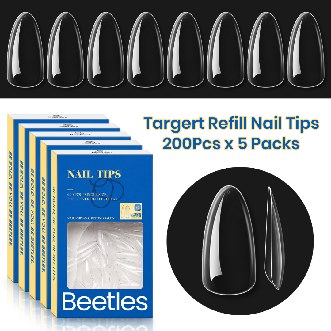 Gel Nail Tips Full Design Bundles Kit 200pcs Almond Refills Nail