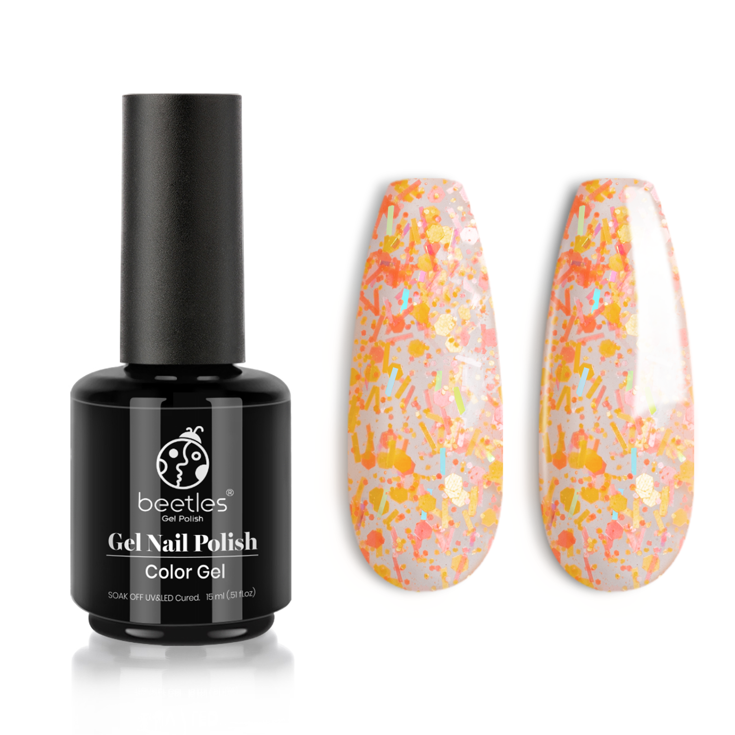 Jelly Gel Nail Polish Set Clear Glitter Orange Confetti Gel Nail Polish