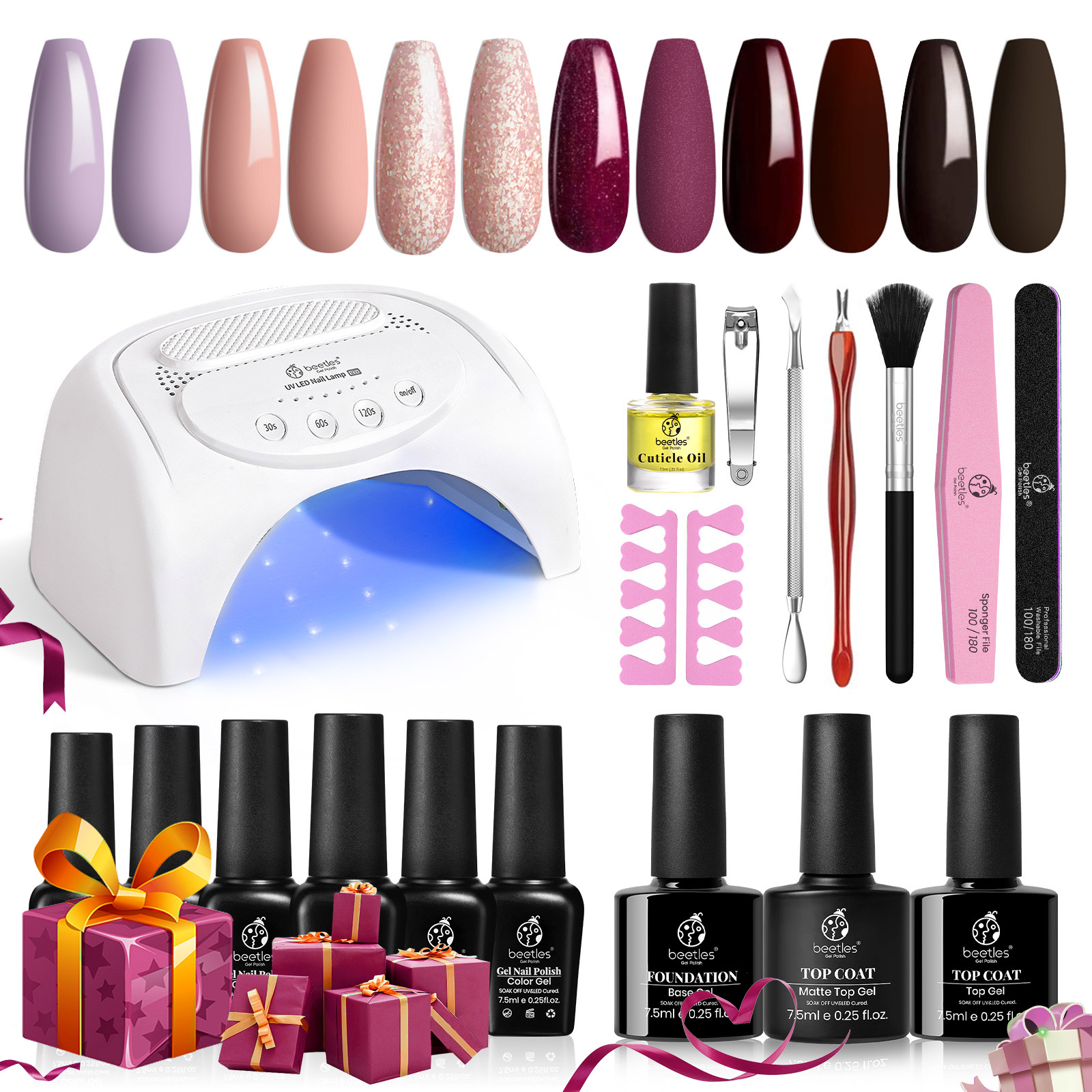 20 Colours Gel Nail Polish Set With UV Nail Lamp Manicure Starter
