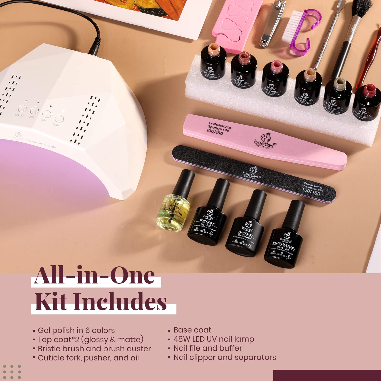 beetles gel polish kit with uv light