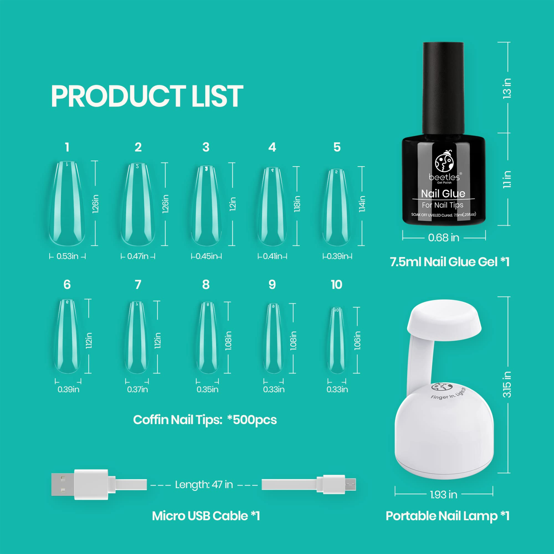 Beetles Nail Glue Kit AllinOne Solution for Perfect GlueOn Nails