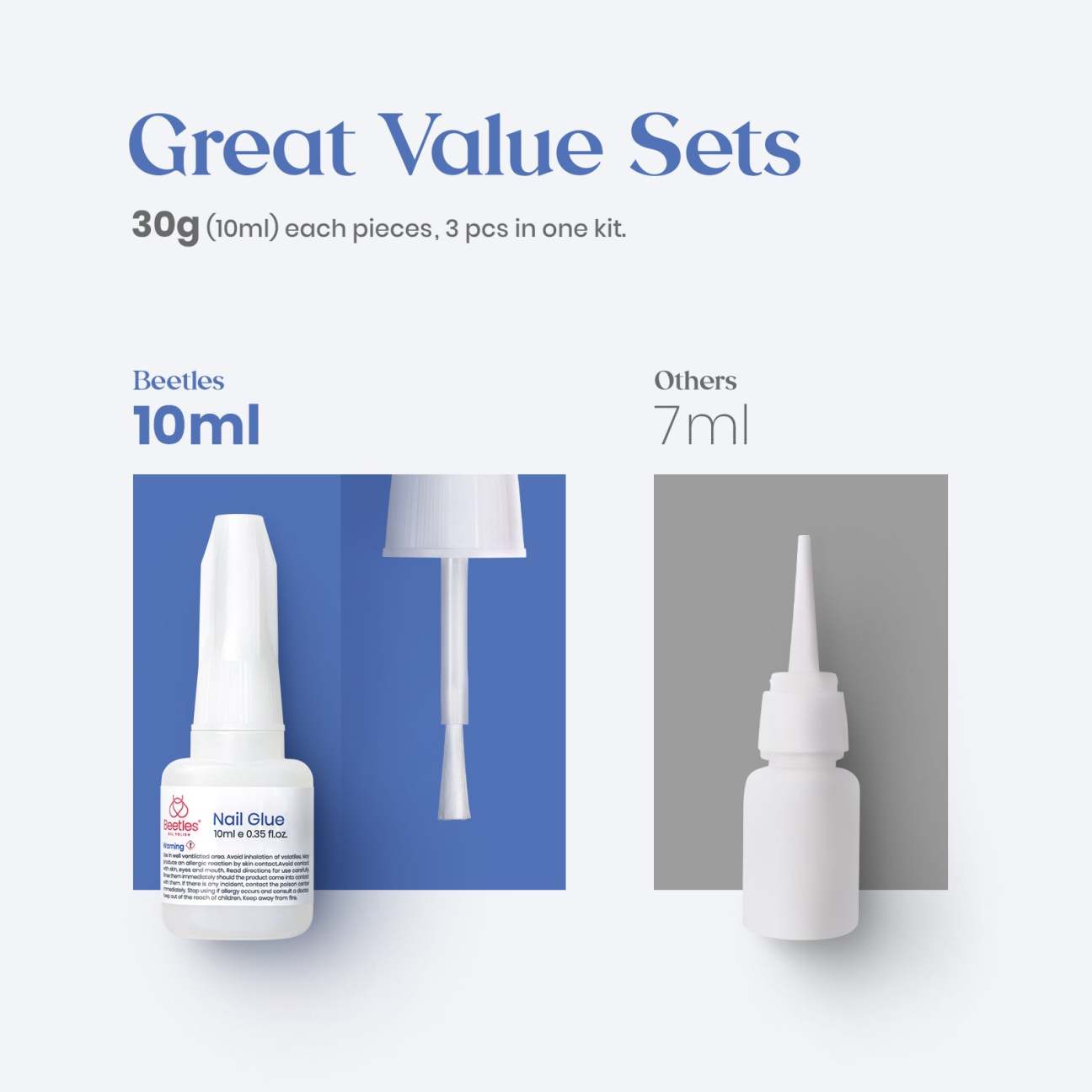 Beetles Gel Polish 3pcs Nail Glue For Acrylic Nails Nail Tips And
