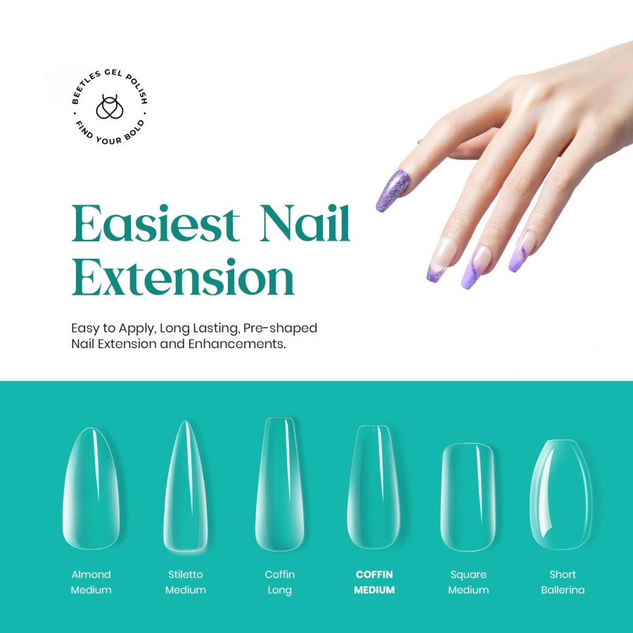 Gel Nail Tips Pre-shaped Extension System Clear False Nail | 500 pcs ...