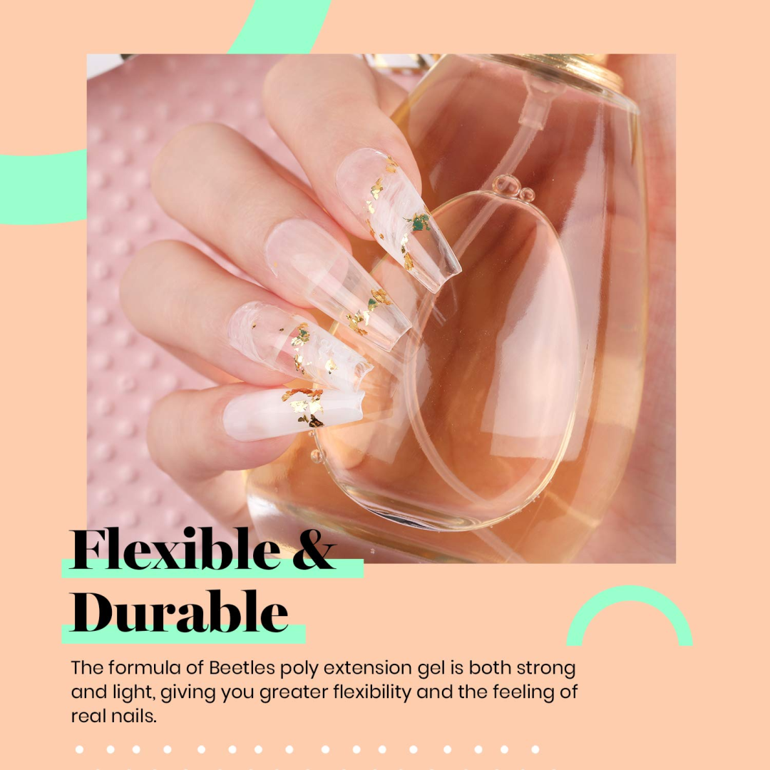 Beetles Poly Extension Gel Nail Kit, 6 Natural Skin Tone 30g gel with