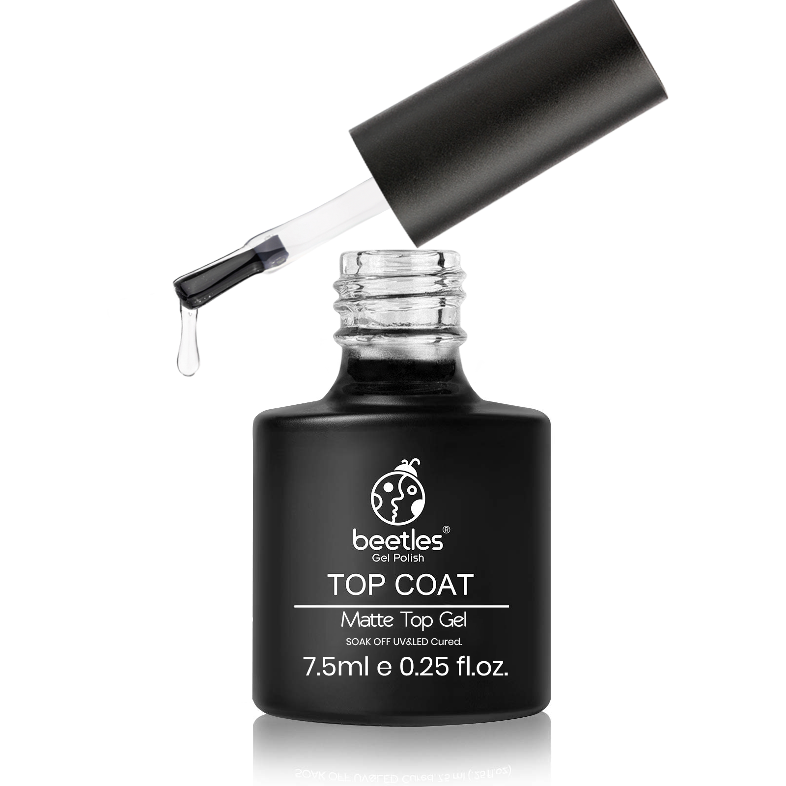 Gel Polish Top Coat - Matte Freckles - Black / 15 ml / 0.5 fl oz