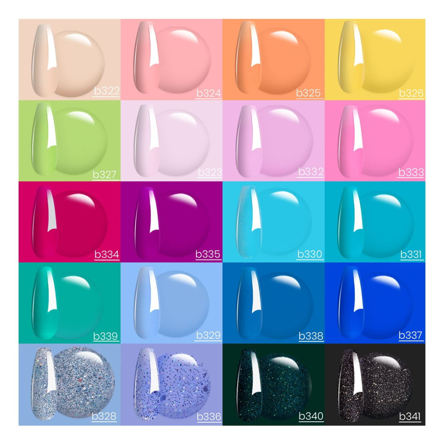 Beetles Gel Nail Polish Color 20Pcs Gel Polish Kit With Base Top Coat