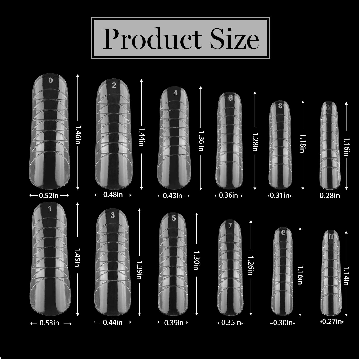 Beetles Long Coffin Fake Nail Tips - 500Pcs Acrylic Press on Nails ...