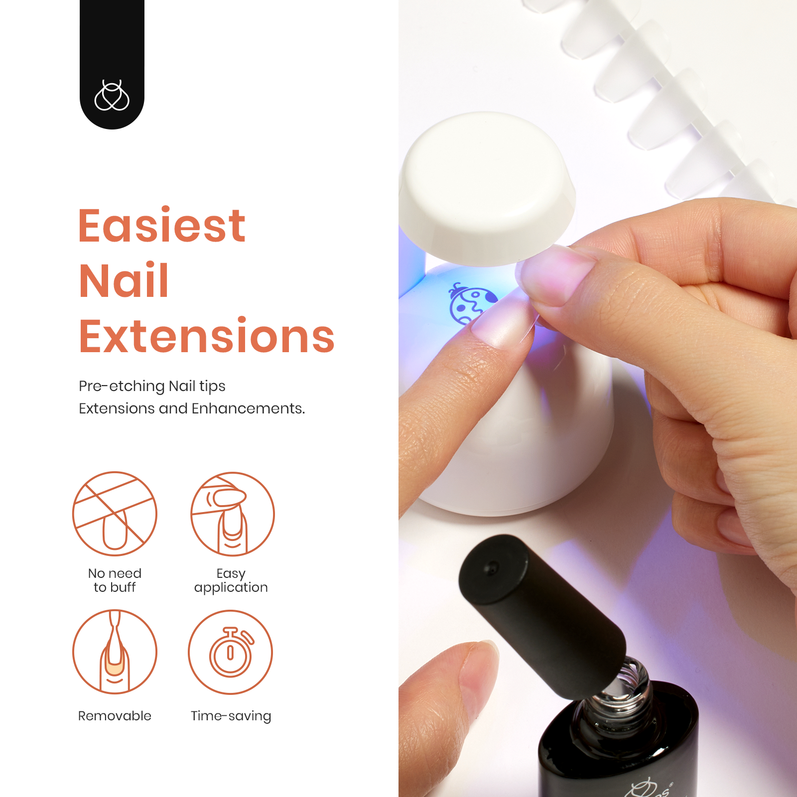 AIBRIT Nail Tips & Glue Gel x Nail Kit,15ML 6 In 1 Nail Glue Gel and 550Pcs  Coffin Nails and Portable UV LED Lamp, Gel Extension Nail Kit Home Nail DIY  Tools