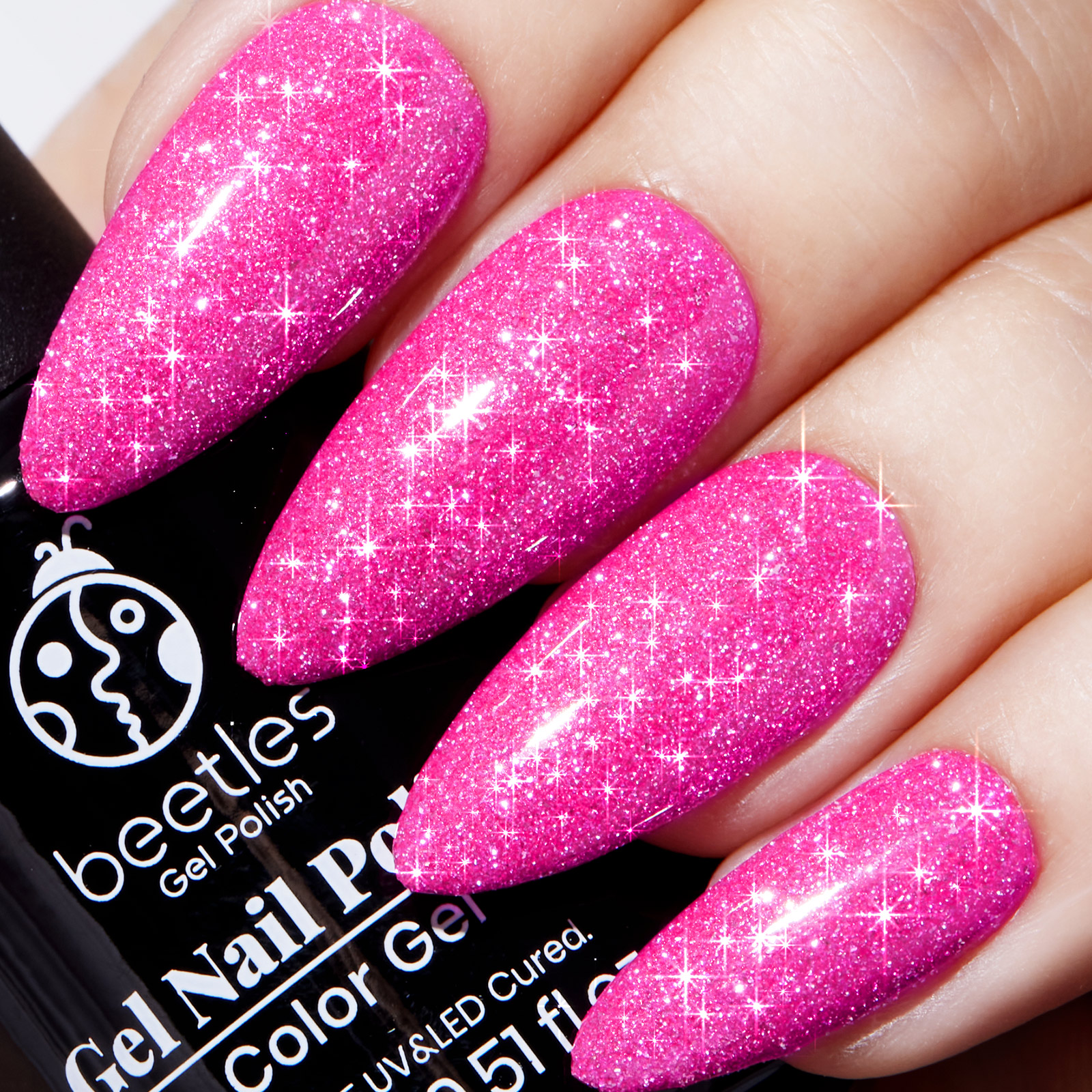 Beetles Reflective Gel Nail Polish, 1Pcs 15ML Hot Pink Glitter All Season Color Soak Off Gel Polish Nail Art Manicure Salon DIY at Home Valentine's Day Gift Beetles Reflective Gel Nail Polish, 1Pcs 15ML Hot Pink Glitter All Season Color Soak Off Gel Polish Nail Art Manicure Salon DIY at Home Valentine's Day Gift