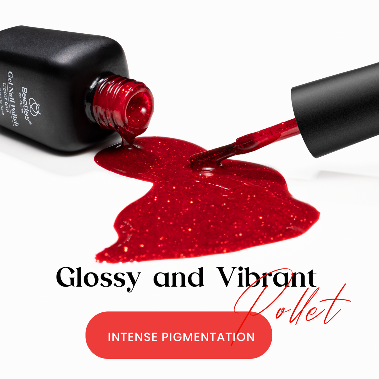 Beetles Gel Nail Polish Set, Poinsettia Kit Dark Red Burgundy Red