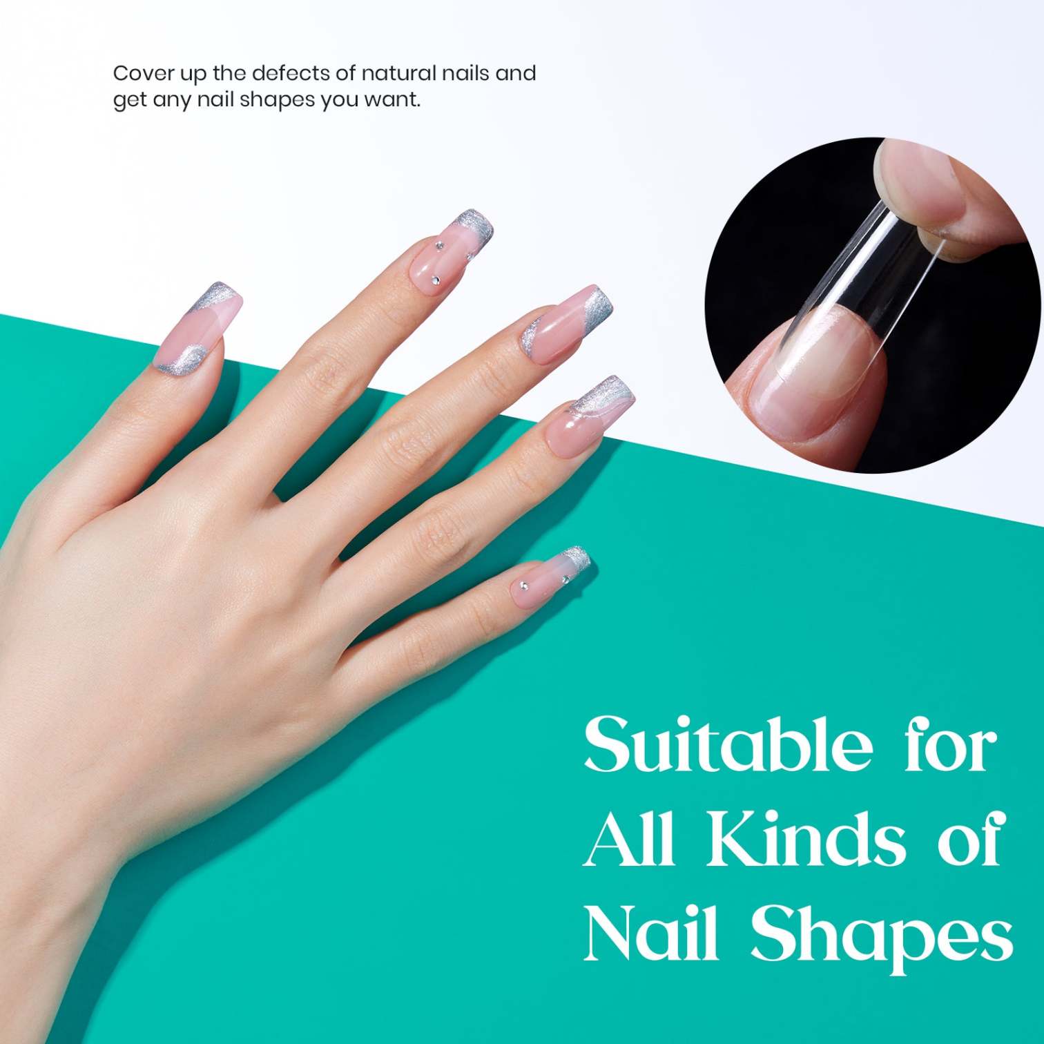 Gel Nail Tips Pre-shaped Extension System Clear False Nail | 500 pcs ...