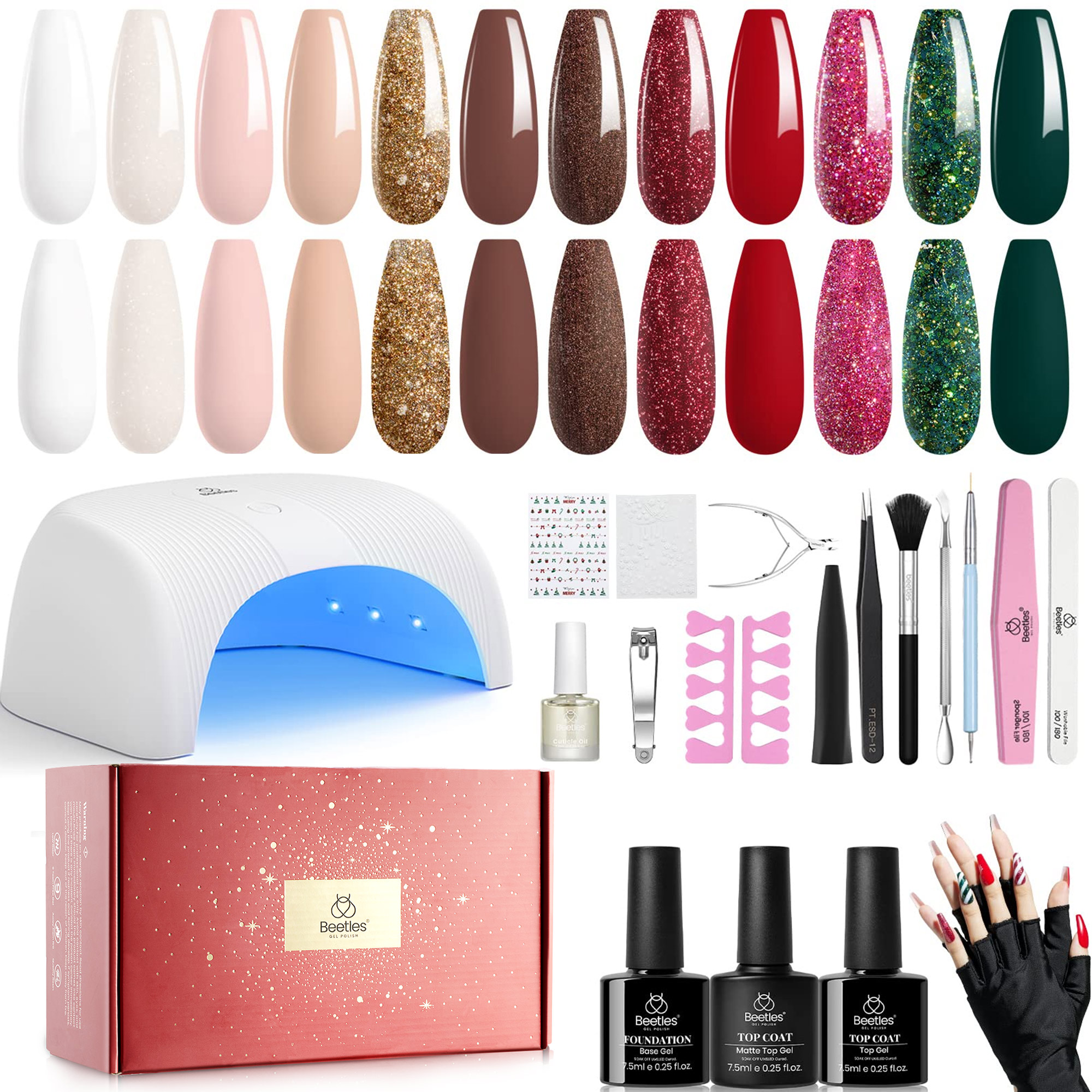 Winter Wonderland | All-in-one Nail Manicure Starter Kit with 12 Color Gel #107