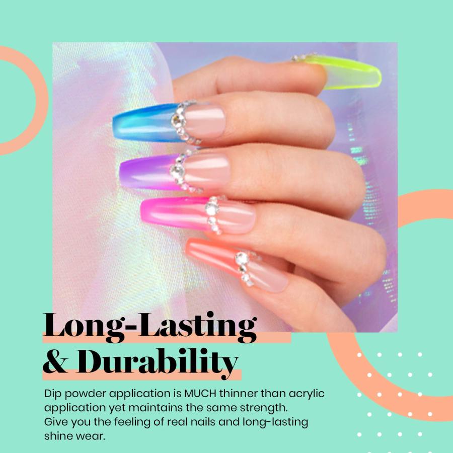 Beetles Dipping Powder Nail Starter Kit of 20 Colors Blue Gray Glitter