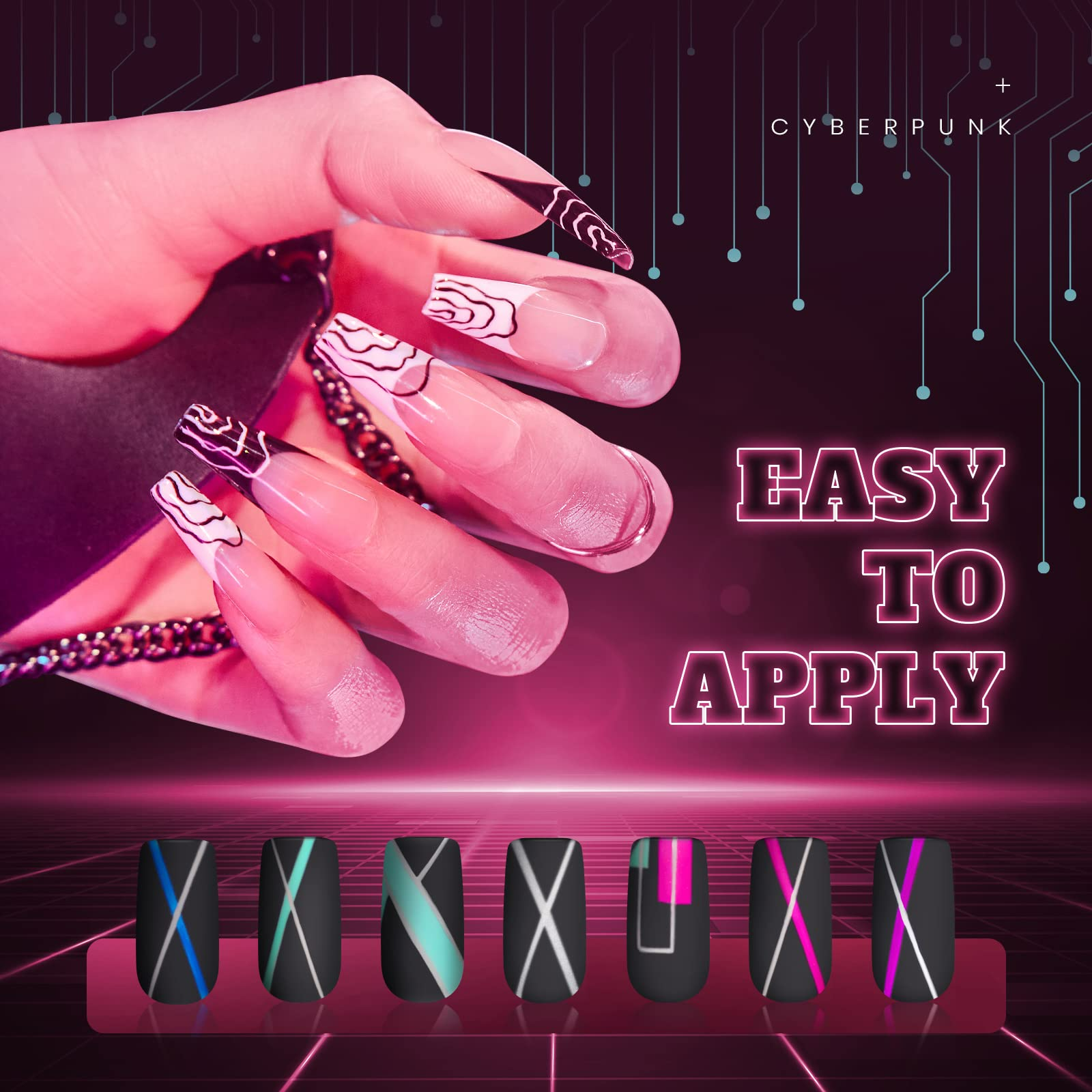 Beetles Gel Polish Nail Art Gel Liner Set6 Colors Cyberpunk's Futurism