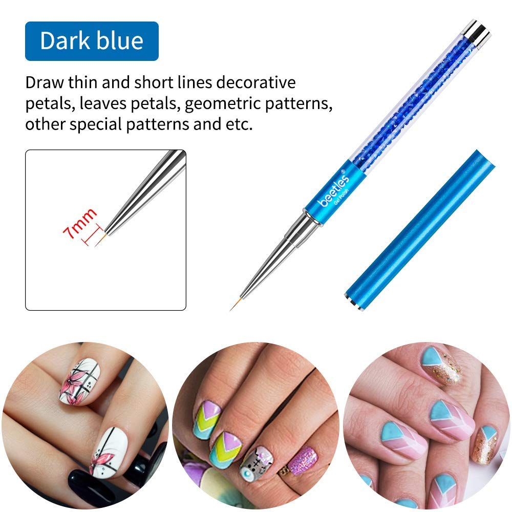 Unique Bargains Nail Art Liner Brushes Nails Gel Polish Painting Nail Art Design Brush Pen Set Nail Dotting Painting Drawing Pen Tool Leopard Print