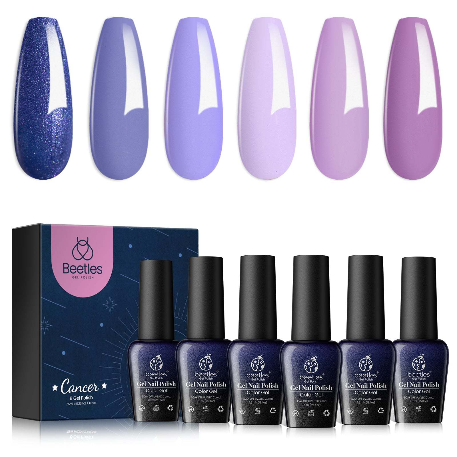 Beetles Zodiac Collection Gel Nail Polish Kit, Very Peri Collection