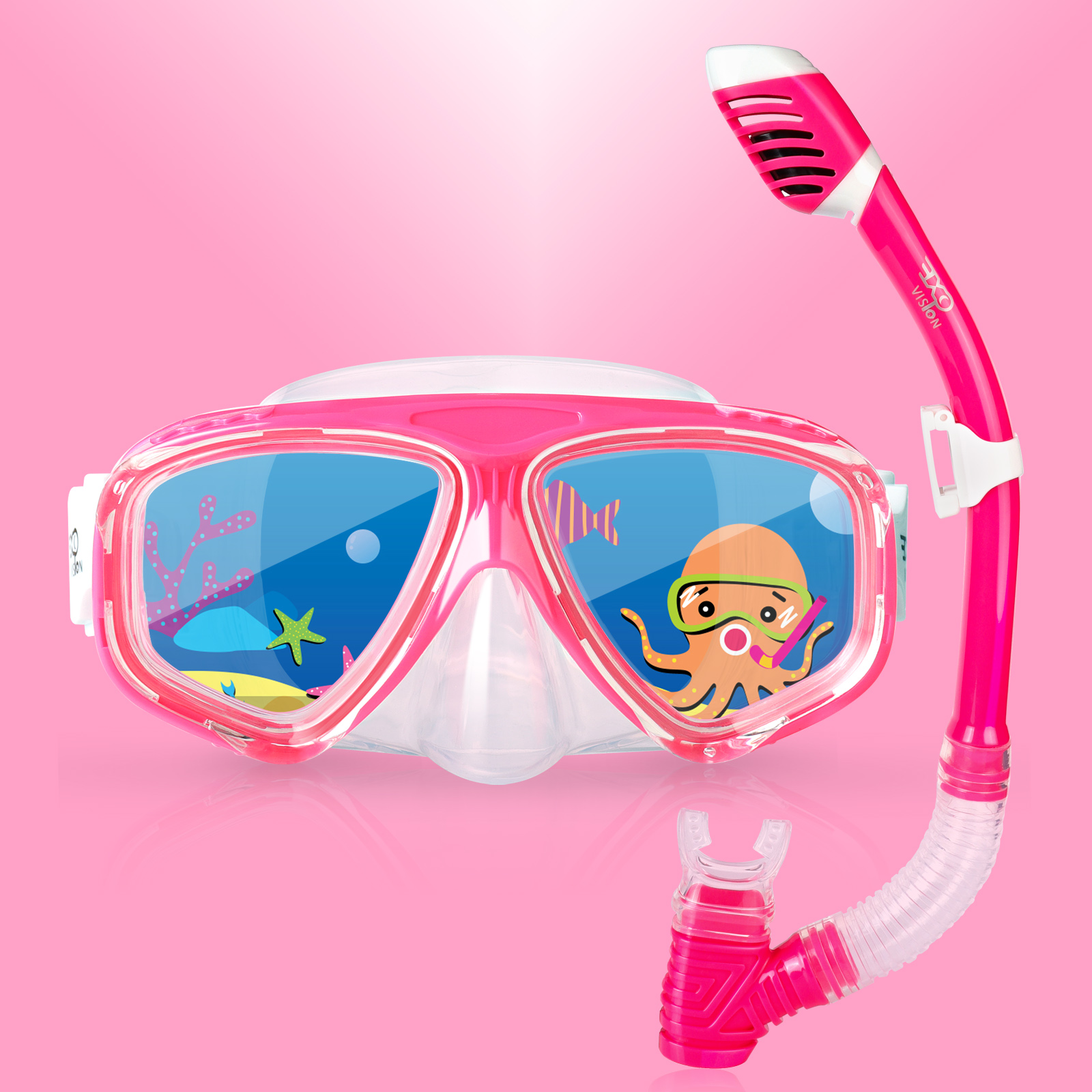 Kids Snorkeling Diving Mask with Dry Top Snorkel EX-2800T