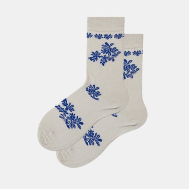 Blue and White Porcelain Tube Socks Women's Socks Chinese Style Gift