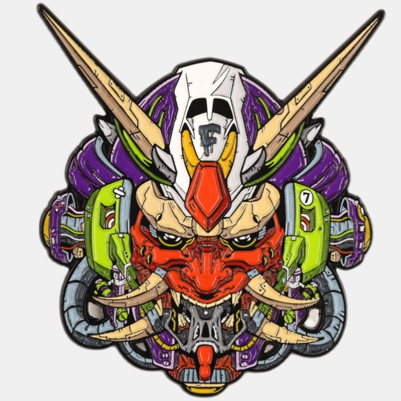 Prajna Ghost Mask Gundam Eva Badge Brooch Ghost Warrior-PandaBoo