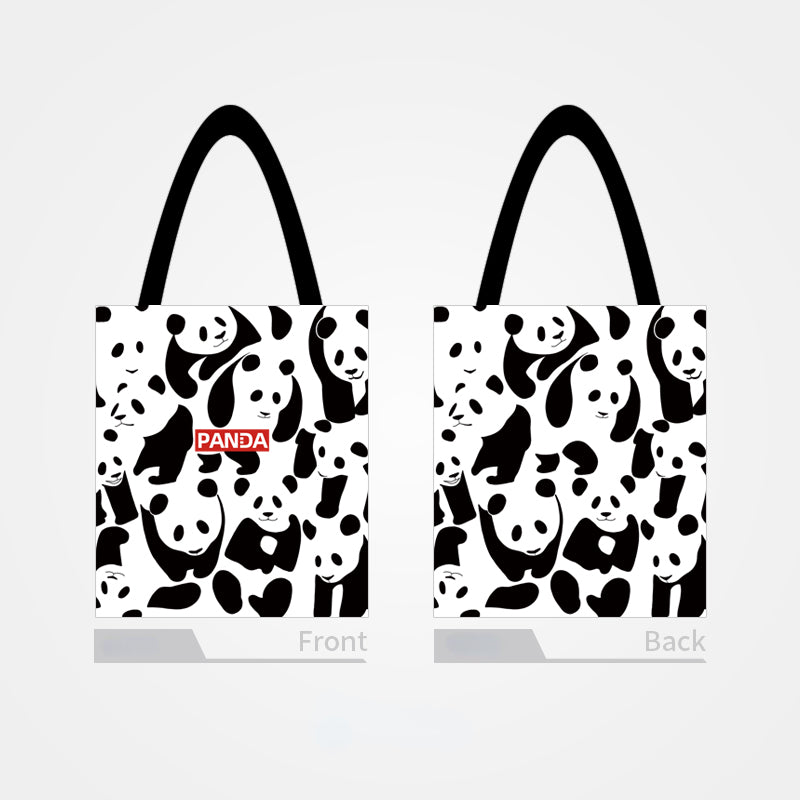 Cute Panda Canvas Bag Shoulder Bag Portable Zipper Bag-PandaBoo