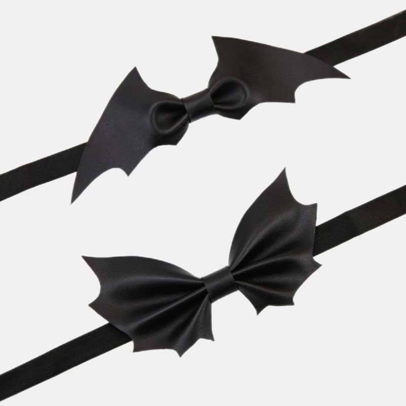 Handmade Leather Bow Tie Batman Bridegroom Halloween-PandaBoo