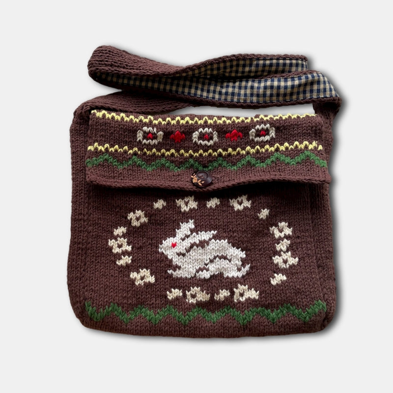 Rabbit Year Gift Hand-woven Message Bag Cute Retro