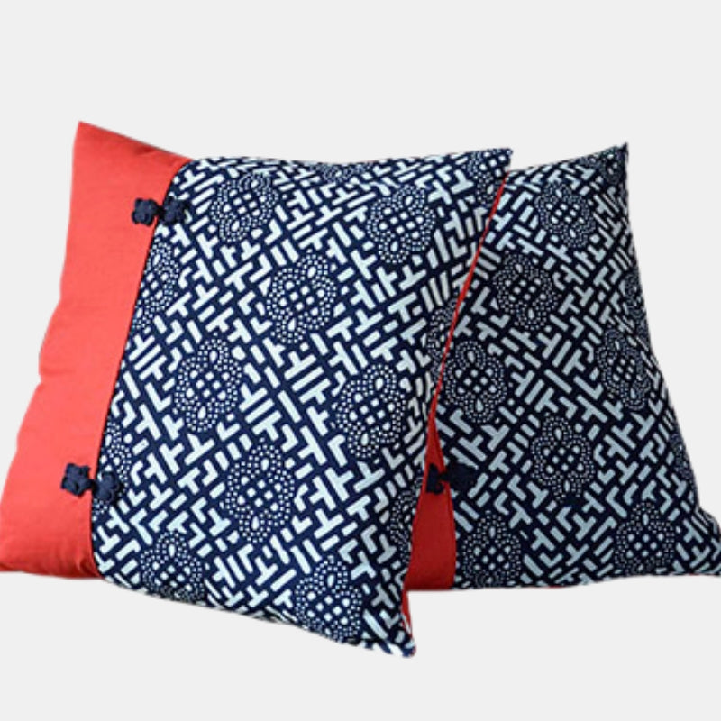 Pastoral Throw Pillow Covers Handmade Button Knot Sofa Office Pillow