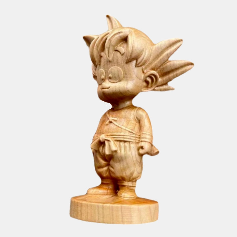 Dragon Ball Goku Wood Carving Figurine Ornaments Super Saiyan Anime