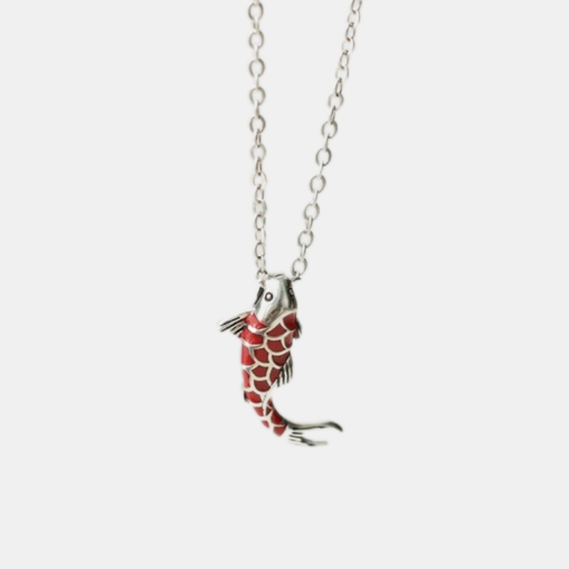 Koi Sterling Silver Necklace Chinese Style Gift-PandaBoo
