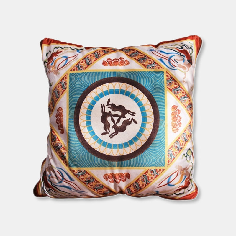 Dunhuang The Three Hares Pillow Blanket Flannel Blanket Throw Pillow