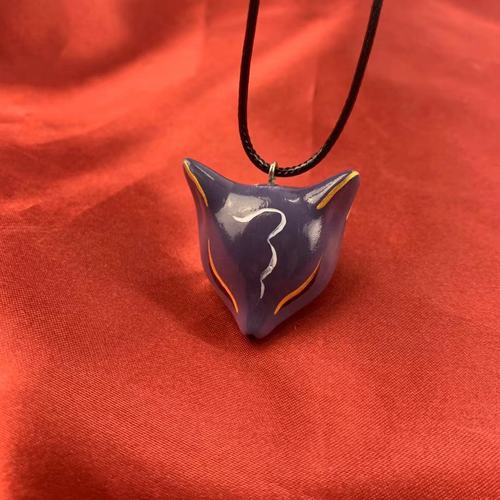 Nine Tailed Fox Pendant Cool Gift Necklace Ceramic Handmade Personalized Jewelry-PandaBoo
