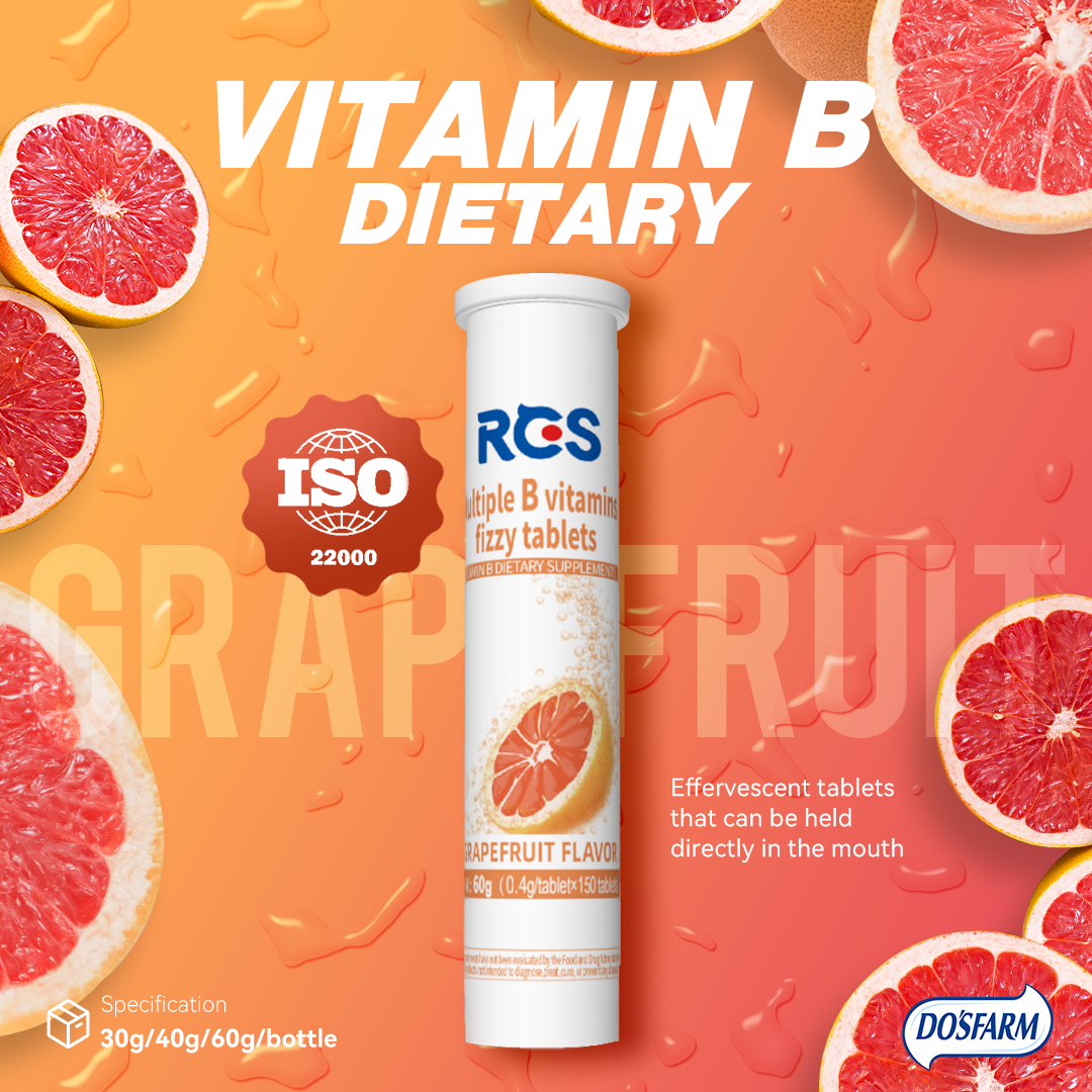 Do’s Farm Vitamin B Fizzy Tablet Grapefruit Flavor Tablets VB Tablets Effervescent Tablets