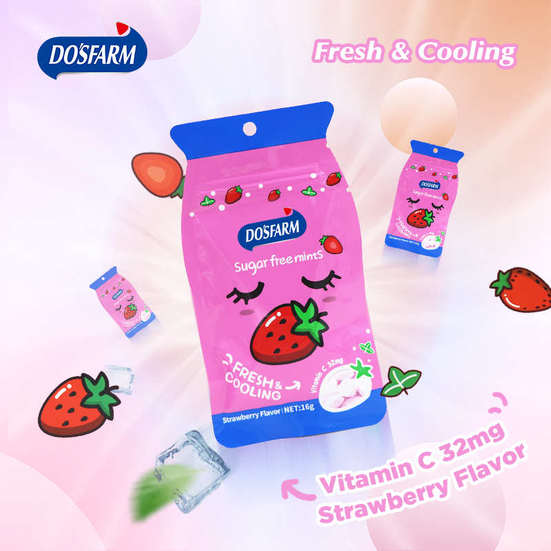 Do’s Farm Compressed Strawberry Mint Candy For Smoking Breath Cooling 16g