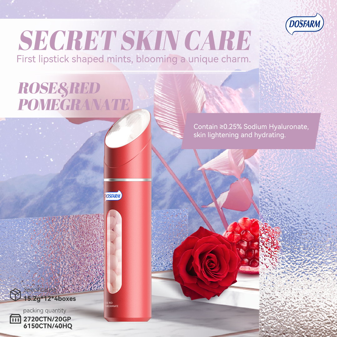 Do’s Farm Sugar-Free Mints Rose & Red Pomegranate Flavor Lipstick Pack For Ladies 15.2g