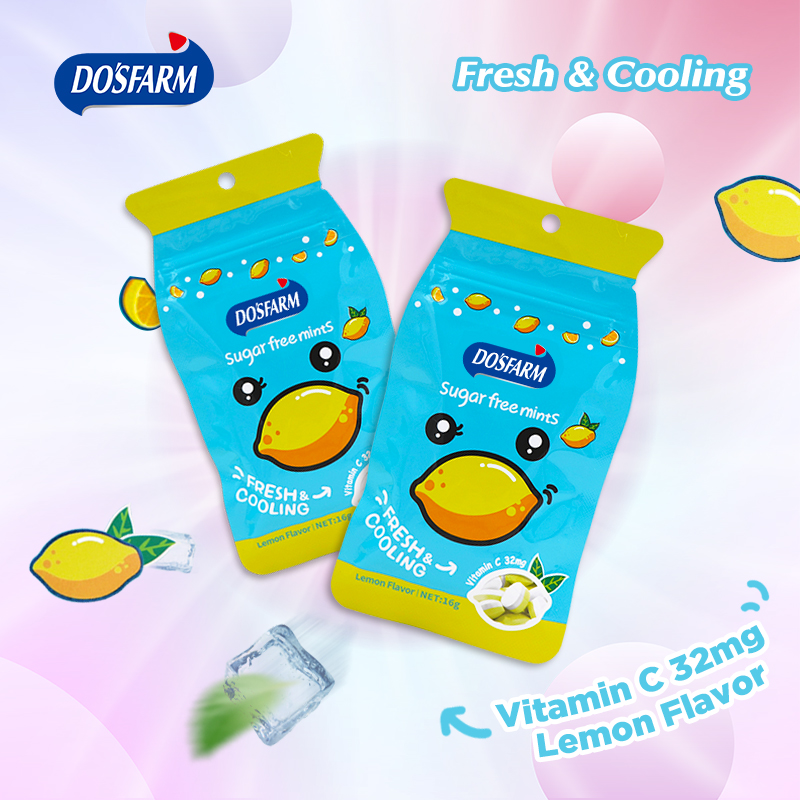 Do’s Farm Lemon Flavor Fruit Mint Candy With Vitamin C Healthy Candy 16g