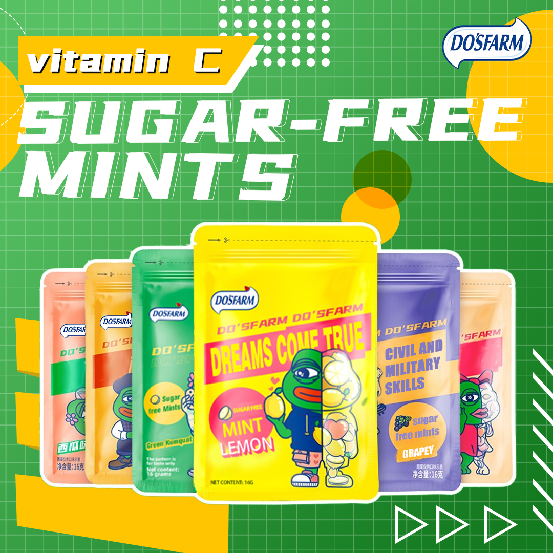 Do’s Farm X PEPE The Frog Sugar-Free Mints Fun Bag 6 Flavors For Wholesalers 16g