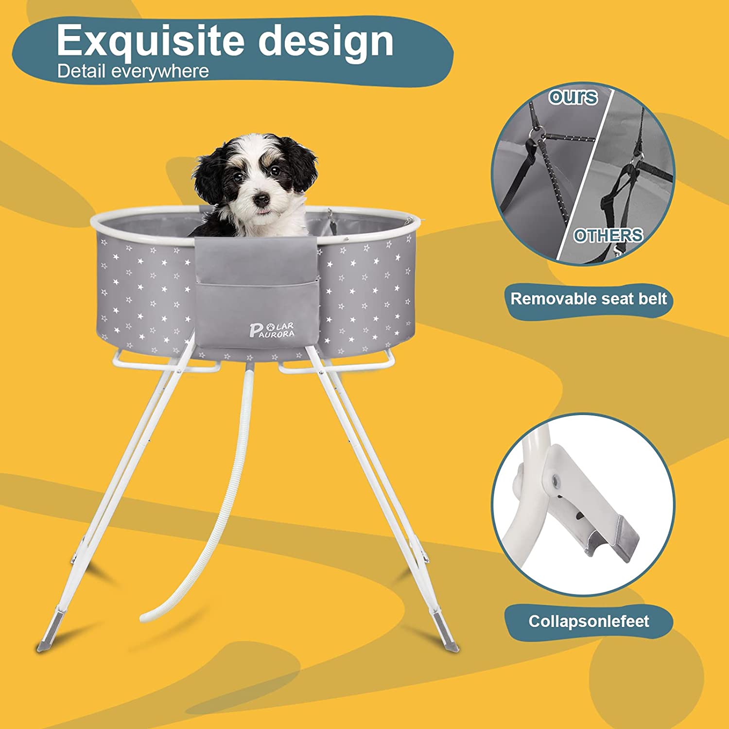 Elevated folding dog bathtub, suitable for small and medium dogs and cats