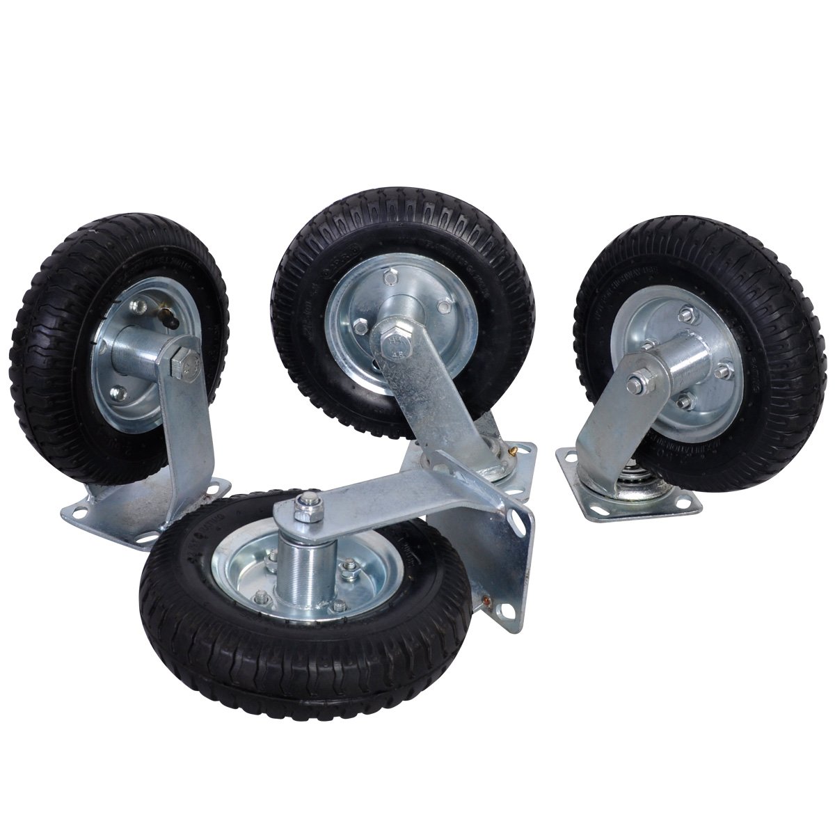 8 Inch Pneumatic Tire Set of 4 Rubber Tire Farm Trolley Wheels