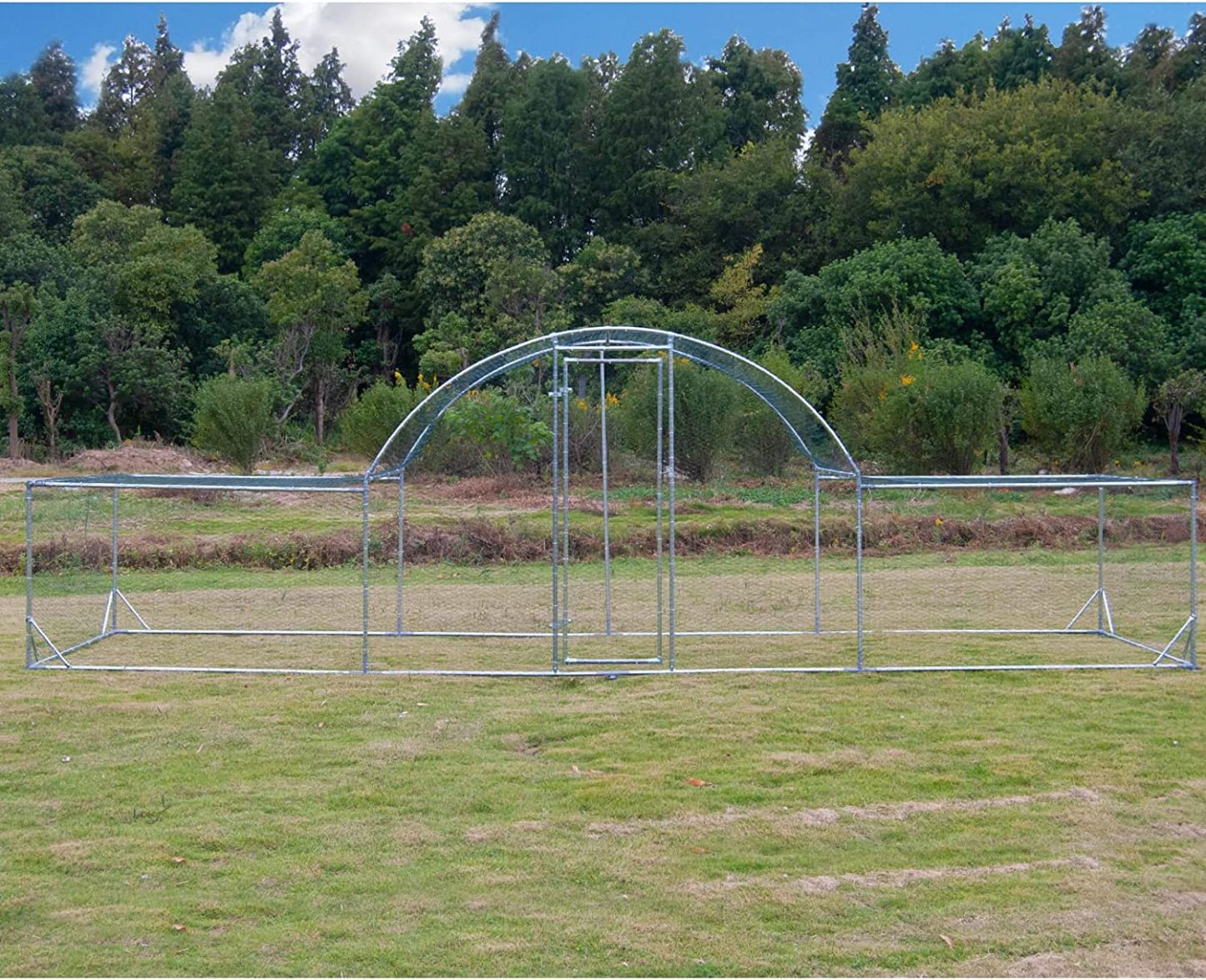 Large Metal Chicken Coop Walk In Poultry Cage With Waterproof And UV Protective Cover