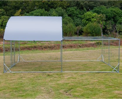 Large Metal Chicken Coop Walk In Poultry Cage With Waterproof And UV Protective Cover