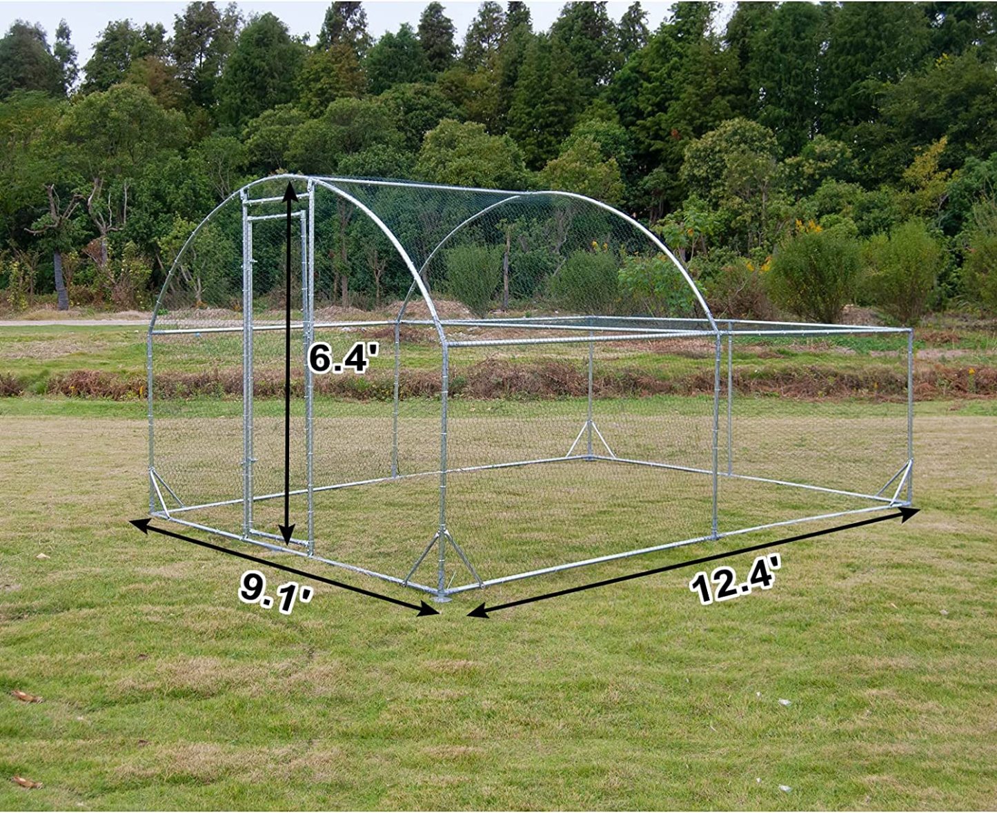 Large Metal Chicken Coop Walk In Poultry Cage With Waterproof And UV Protective Cover