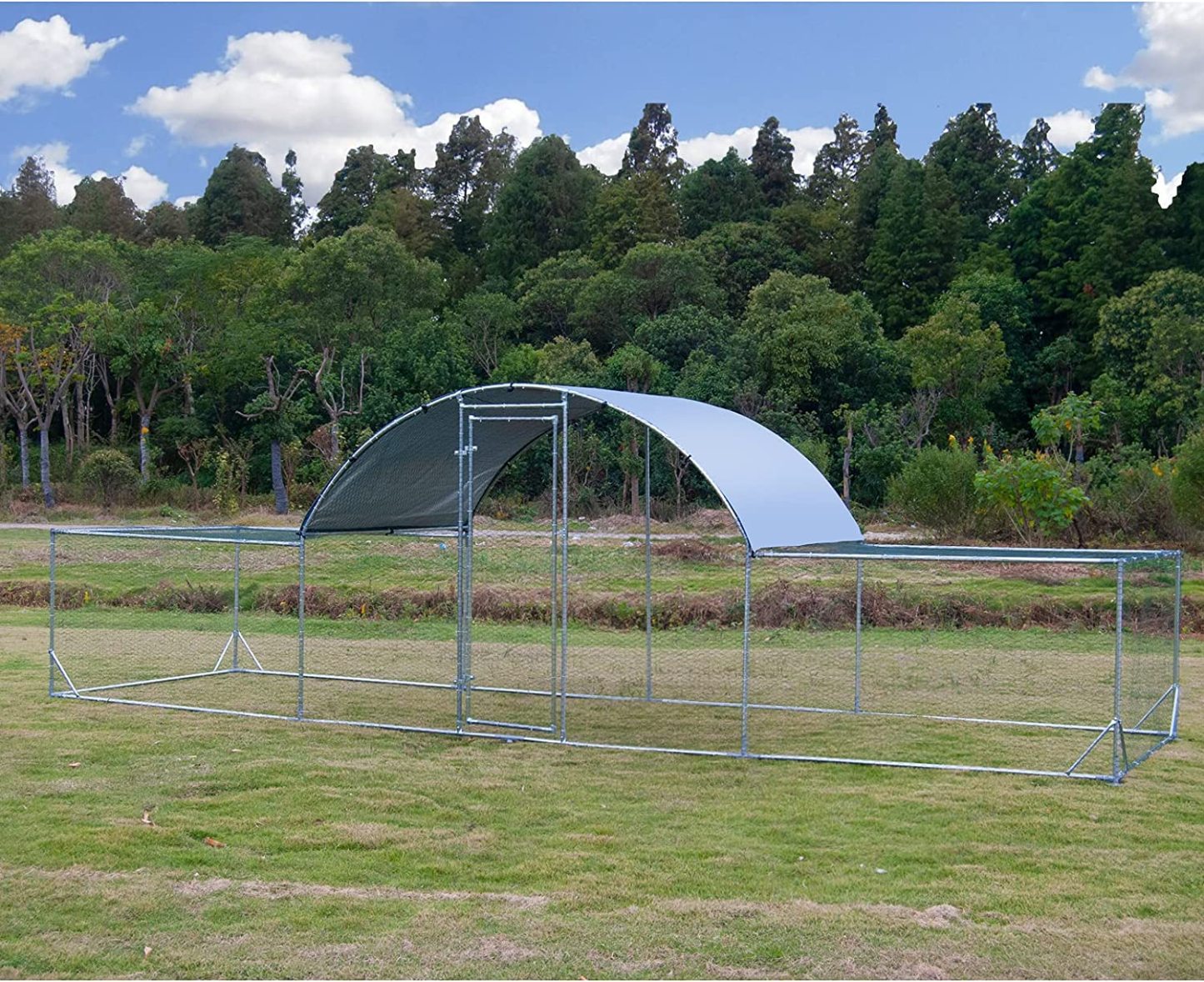 Large Metal Chicken Coop Walk In Poultry Cage With Waterproof And UV Protective Cover