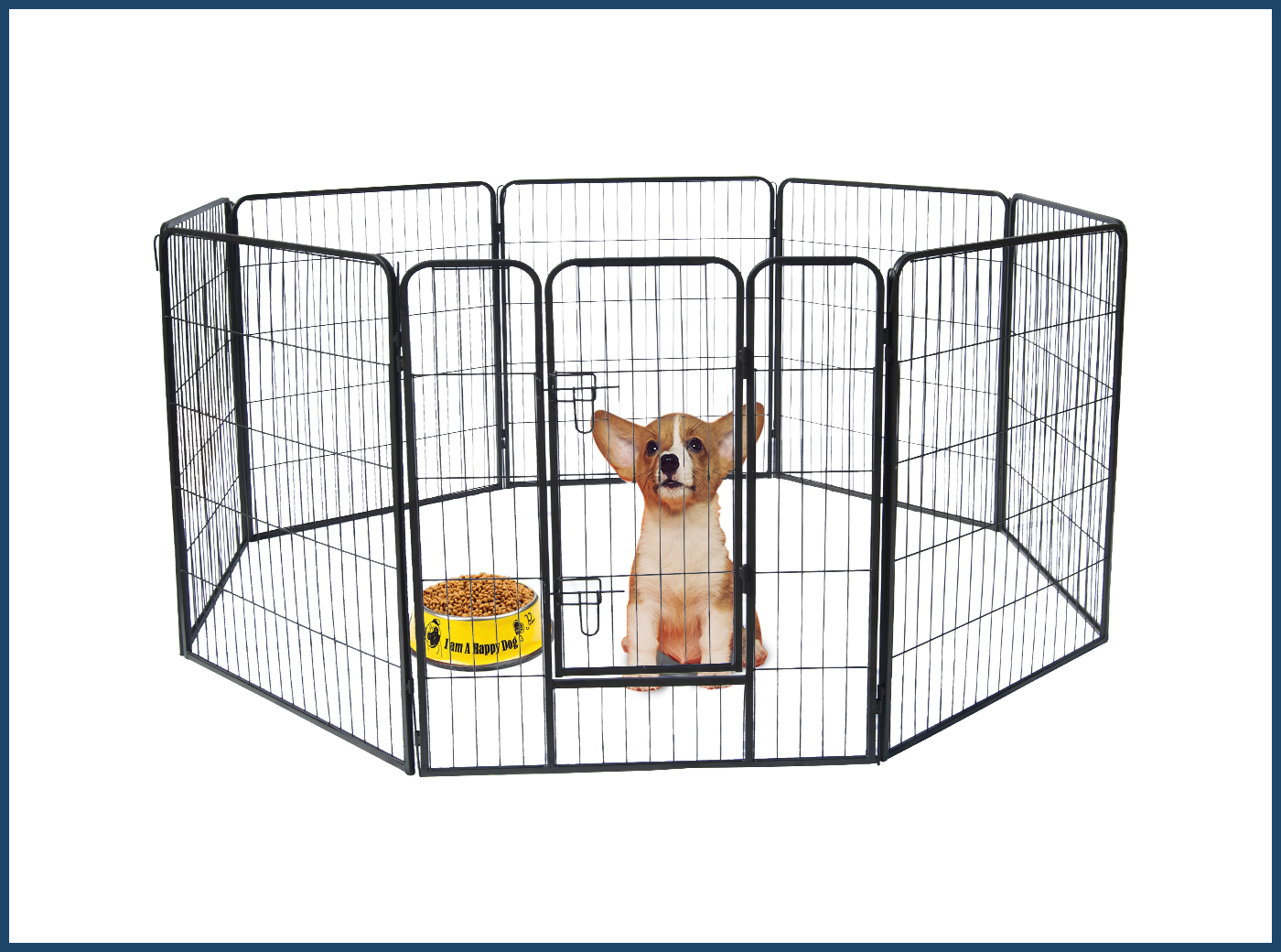24/32/40 Inch Tall Dog Fence with Gate, Metal Portable Pet Fence