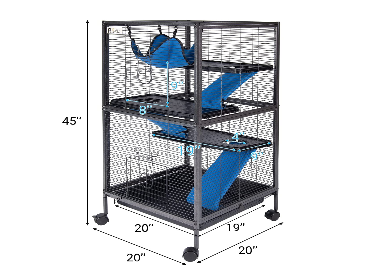 Small animal cages for guinea pigs, ferrets, etc. with tray removable