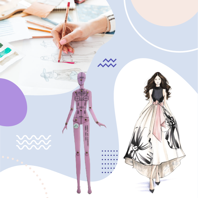 Fashion Sketching Dress Design Templates Ruler Set