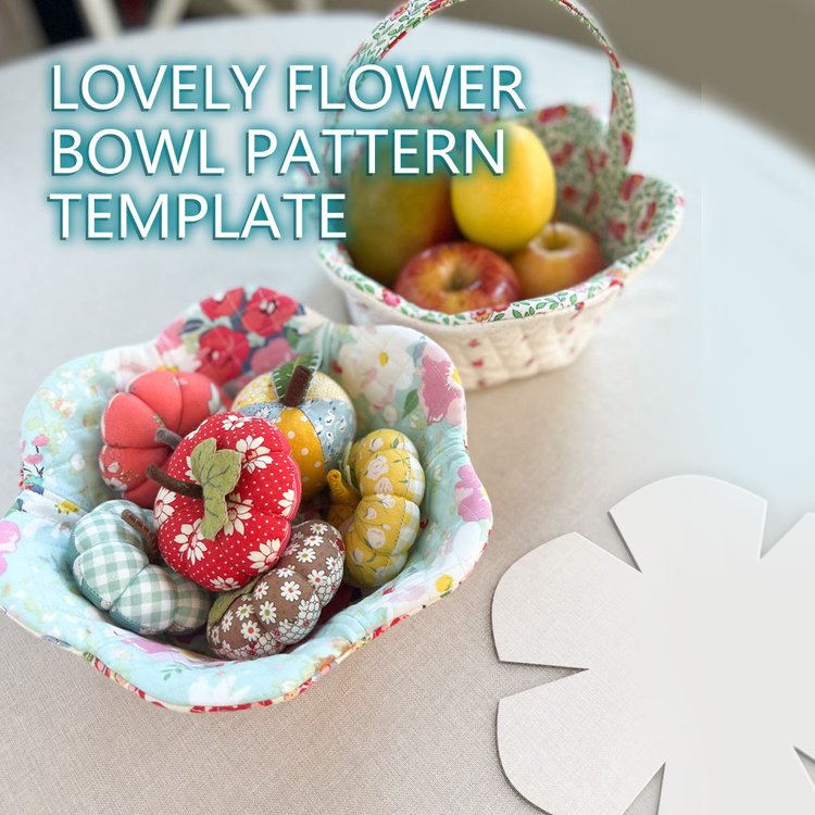 Lovely Flower Bowl Pattern Template-With Instructions