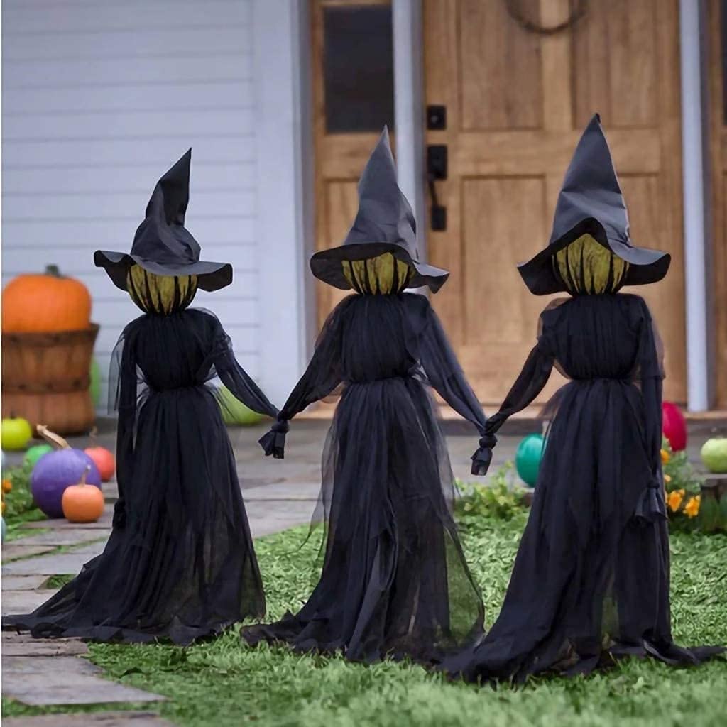 3PCS Light Up Holding Hands Screaming Witches