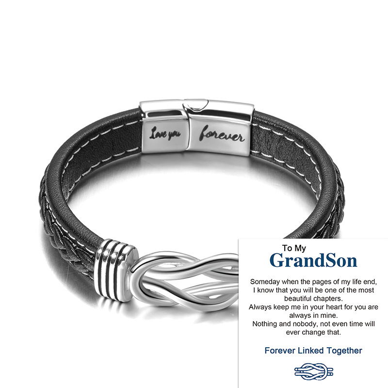 Forever Linked Together Braided Leather Bracelet