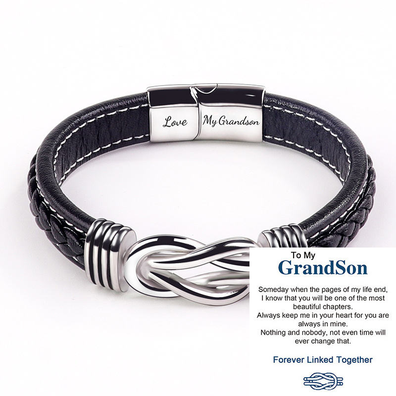 Forever Linked Together Braided Leather Bracelet