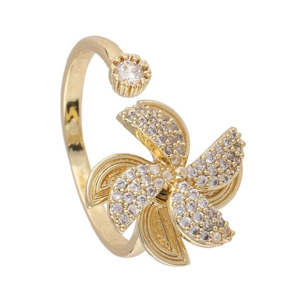 Rotating Windmill Spinning Anxiety Adjustable Ring